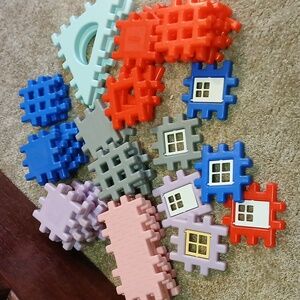 Vibrant Building Blocks Set with Windows